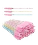 300 PCS Crystal Disposable Mascara Wands Eye Lash Brush Set - Extension Eyelash Applicators Spoolie Makeup Brushes Tool - Gold Blue Pink Handle - 3 Colors Mix - Buy Online on GoSupps.com