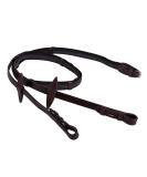 Buy QHP Anti-Slip Reins with Leather Straps - Dark Brown for Warmbloods | International Shipping Available - Buy Online on GoSupps.com