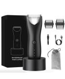 Men's Electric Body Hair Trimmer - Waterproof Safe Groin & Pubic Groomer with Light & Recharge Dock - Buy Online on GoSupps.com