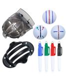 CUALFEC Golf Ball Line Drawing Marker Kit - 6 Pack with 2 Stencils and 4 Color Markers - Buy Online on GoSupps.com