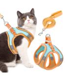 Eyein Cat Harness and Lead Set for Walking - Adjustable Escape Proof Kitten Vest Harness with Reflective Strip - Green & Orange - Medium Size - Buy Online on GoSupps.com