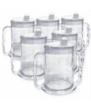 Buy Wide Floor Two Handle Drinking Cups with Lids - 6 Pieces | Ideal Adult Drinking Aid for Dementia & Arthritis | Easy Grip Mugs - Buy Online on GoSupps.com