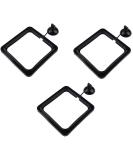 Zelerdo 3 Pack Aquarium Fish Feeding Ring - Floating Food Feeder with Suction Cup - Square Shape - Black - Buy Online on GoSupps.com