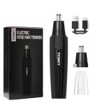 Rechargeable Ear & Nose Hair Trimmer for Men - 360 Rotary Blades Extra Replaceable Blade Black - Buy Online on GoSupps.com