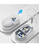 Premium Pill Cutter & Splitter - Easy to Carry Medicine Storage Box for Pills Vitamins & Tablets (Grey - Buy Online on GoSupps.com