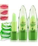 2 Pack Aloe Vera Lipstick Long Lasting Lip Care Nutritious Plumper Lip Balm Moisturizer Magic Color Changing Crystal Jelly Lipstick Lip Gloss Matte Makeup Tinted Lip Balm (Green A) - Buy Online on GoSupps.com