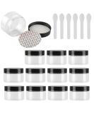 Buy Tianzd 12-Pack 100ml Transparent Plastic Cream Cans with Black Lid - Versatile Cosmetic Containers & Spatulas for International Shipping - Buy Online on GoSupps.com