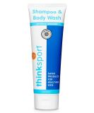 Thinksport Kids Chlorine Remover Shampoo & Body Wash - Safe Natural No Tears Cleanser for Kids - Gentle After Swim Papaya 8oz - Buy Online on GoSupps.com