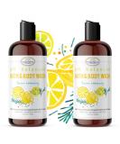 Sensitive Skin Body Wash for Women & Men - 2PACK pH5.5 | Moisturizing Sulfate-Free Shower Gel with Lemon Zest | Chemical-Free Cleanser - Buy Online on GoSupps.com