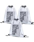 MOERAE Set of 3 Transparent Drawstring Backpacks | Waterproof PVC Sports Bag for Gym School & Travel - Buy Online on GoSupps.com