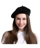 Spooktacular Creations Black Wool Beret Hat for Women - Stylish & Warm French Cap - Buy Online on GoSupps.com