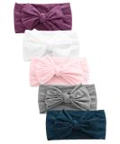 Newborn Baby Girl Headbands - 5pcs-D Baby Essentials for Girls | Soft Cute Hair Bows - Buy Online on GoSupps.com
