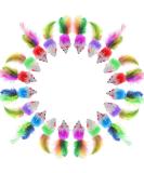 Neikafan Dofu 20 Pcs Furry Mouse Cat Toys Interactive Cat Toys Mouse Rattle Mice for Cat Animals Hunter Toy with Feather Tail for Cats Kittens Play Kick Bite Chew( Assorted Color ) - Buy Online on GoSupps.com
