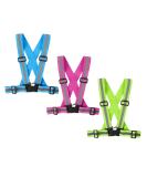 Famnosta Running Reflective Vest Gear 3 Pack  Adjustable Safety Vest High Visible Reflective Belt Straps Night Walking Vest Green Blue Pink - Buy Online on GoSupps.com
