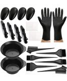 Borogo 20-Piece Hair Dye Coloring DIY Kit - Bowl, Brush, Ear Cover, Gloves - Salon Quality Tools for Bleaching, Coloring, and Hair Drying - Black - Buy Online on GoSupps.com