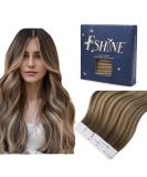 FSHINE Tape-In Hair Extensions | Real Dark Brown & Caramel Blonde Remy Hair | 30cm 20pcs #4/24/4 #4/27/4 | 30g - Buy Online on GoSupps.com
