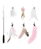Interactive Cat Toys Set - Songway Retractable Feather Stick with 6 Replacement Springs & Bells - Spring Angel Cat Toy - Perfect for Playtime - Pink - Buy Online on GoSupps.com