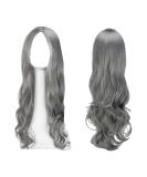 Euppsiiu Long Wavy Silver Gray Wig for Women | 27 Heat-Resistant Curly Cosplay Hair | Perfect for Daily Wear & Carnivals - Buy Online on GoSupps.com