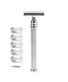 CSB Classic Double Edge Safety Razor - 3-Piece Set with Diamond Pattern Handle & 10 Blades | International Shipping - Buy Online on GoSupps.com