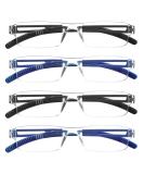 Cojwis 4 Pack frameworkless reading glasses for women and men light and comfortable anti blue light reading aid /tr90 glasses (2 black 2 blue 1.00 multiplier_x) 2 black 2 blue 1.0 x - Buy Online on GoSupps.com