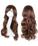 YEESHEDO 32" 80 cm Long Wavy Curly Hair Cosplay Wigs with Bangs for Women Girls Heat Resistant Synthetic Wig for Party Costume Anime Halloween (Dark Brown) - Buy Online on GoSupps.com