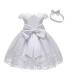 MYRISAM Flower Girls Lace Tutu Dress 12-18 Months White - Baptism Communion Birthday Party Dress with Headwear - Buy Online on GoSupps.com