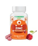 VitaWorks Kids Zinc 15mg Chewable Tablets - Natural Cherry Flavor - 120 Chewables - Immune Support for Children - Buy Online on GoSupps.com