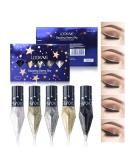 Go Ho Glitter Liquid Eyeliner Set - 5 Colors Metallic Shimmer | Korean Makeup Waterproof Long Lasting Formula for Sparkle Eyes - Buy Online on GoSupps.com