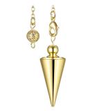 Jsdde Gold Copper Pendulum Pendant with Chain - Esoteric Radiesthesia for Reiki Healing Dowsing & Scrying - Buy Online on GoSupps.com