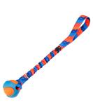 Tug-E-Nuff - PowerBall Bungee Tug | Shock Absorbing Bungee Handle | Durable Ball Toy for Dogs | Ideal for Interactive Dog Training and Dogs of all Ages | 43cm (17inches) in size Orange Pattern - Buy Online on GoSupps.com