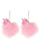 2pcs Unicorn Bath Balls - Kids Cartoon Shower Wash & Loofah | Body Cleaning Puff for Toddler | Pink PVC Bath Tub Sponge - Buy Online on GoSupps.com