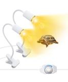 2-Piece UVB Reptile Heat Lamp Set with 240cm Cable & Dimming Switch - 360 Flexible Clip for Turtles & Aquariums (No Bulb) - Buy Online on GoSupps.com