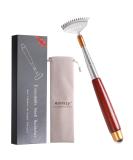 Premium Aznrszy Extendable Back Scratcher & Massage Roller - Stainless Steel Telescopic Rod 61cm Wooden Handle for Head Back & Full Body Relief - Buy Online on GoSupps.com