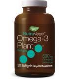 Nature's Way NutraVege Omega-3 Plant Based Supplement- Vegeterian, Vegan- 500 mg, 30 Count - Buy Online on GoSupps.com