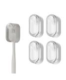 Toothbrush Cover Cap 4-Pack | Perfect for Manual & Electric Toothbrushes | Travel Camping Bathroom School - White - Buy Online on GoSupps.com