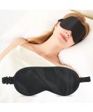 Premium Silk Sleep Eye Mask - 22 Momme 100% Light Blocking Comfortable & Adjustable - Ideal for Men & Women - Travel Essential - Black - Buy Online on GoSupps.com
