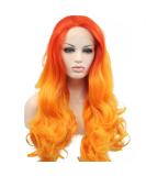 Orange Ombre Synthetic Lace Front Wig | Red Orange Body Wave | 24 | 180% Density | Heat Resistant Fiber | Women's Wig - Buy Online on GoSupps.com