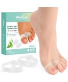 Welnove 12-Pack Gel Bunion Corrector with Aloe Extract Toe Separators to Correct Bunions and Restore Toes to Their Original Shape for Women Men Flexible Footcare Treatment Reduce Foot Pain (Clear) Clear(Aloe Extract) - Buy Online on GoSupps.com