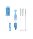 Silicone Bottle Brush Cleaner for Baby Bottles, Water Bottles, Glasses, Thermoses - Blue - Buy Online on GoSupps.com
