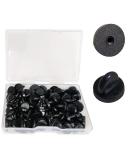 Lapel Pin Backings Butterfly Clutch Pin Backings PVC Rubber Pin Backs Pin Keepers for Replacement Uniform Badge (Black Pack of 50) 50PCS - Buy Online on GoSupps.com