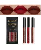AMY'S DIARY 3Pcs Dark Red Brown Matte 24-Hour Liquid Lipstick Set - Smudge Proof, Permanent Stay On Lipstick Set for Women - Buy Online on GoSupps.com