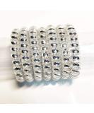 Moneli Spiral Hair Coil Ties - 6 Pack Colored Elastic Hair Bands | Durable & Stylish Silver Hair Rings - Buy Online on GoSupps.com