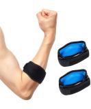 Tennis Elbow Support Strap & Golfer's Elbow Brace 2 Pack | Compression Pad for Pain Relief - Men & Women - Buy Online on GoSupps.com