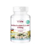 Artichoke Extract 600 mg - Vegan Capsules (60) | Standardized 2.5% Cynarin | High Quality from Germany - Vive Supplements - Buy Online on GoSupps.com