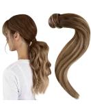 Easyouth 12-Inch Clip-In Braid Hair Extensions - Real Hair Wrap Around Ponytail - Medium Brown & Honey Blonde Mix - 70g #4/27 - Buy Online on GoSupps.com