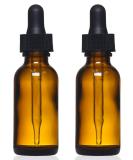 Amber Glass Bottles 1 oz (2pk) with Droppers for Essential Oils, Colognes & Perfumes - Includes Blank Labels - Buy Online on GoSupps.com