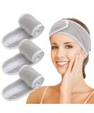 KinHwa 3 Pack Spa Facial Headband Makeup Hair Band Women Skincare Adjustable Microfibre Headband for Washing Face Sports Yoga Lightgray Lightgray 3 Count (Pack of 1) - Buy Online on GoSupps.com