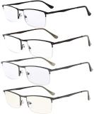 Eyekepper 4 Pack Half Rim Metal Reading Glasses for Men +2.50 | Spring Hinge & Computer Glasses - Stylish & Comfortable - Buy Online on GoSupps.com