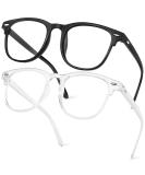 Aomig Blue Light Glasses - 2PC Gaming & Reading Glasses | Unisex Eye Protection & Fatigue Relief (Black/White) - Buy Online on GoSupps.com