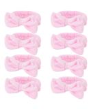 Ondder Spa Headband for Washing Face 8 Pack Pink Skincare Headbands for Women Girls Terry Cloth Cute Bow Head Bands - Buy Online on GoSupps.com